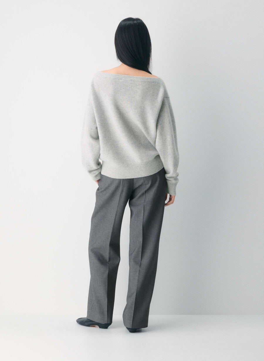 pulover esențial din cașmir nuance heather chrome