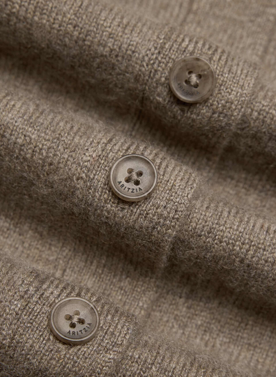 cardigan bare cashmere cu decolteu în v heather folio brown