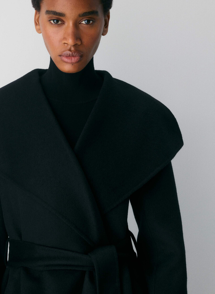 palton portfolio double face - luxe wool cashmere black