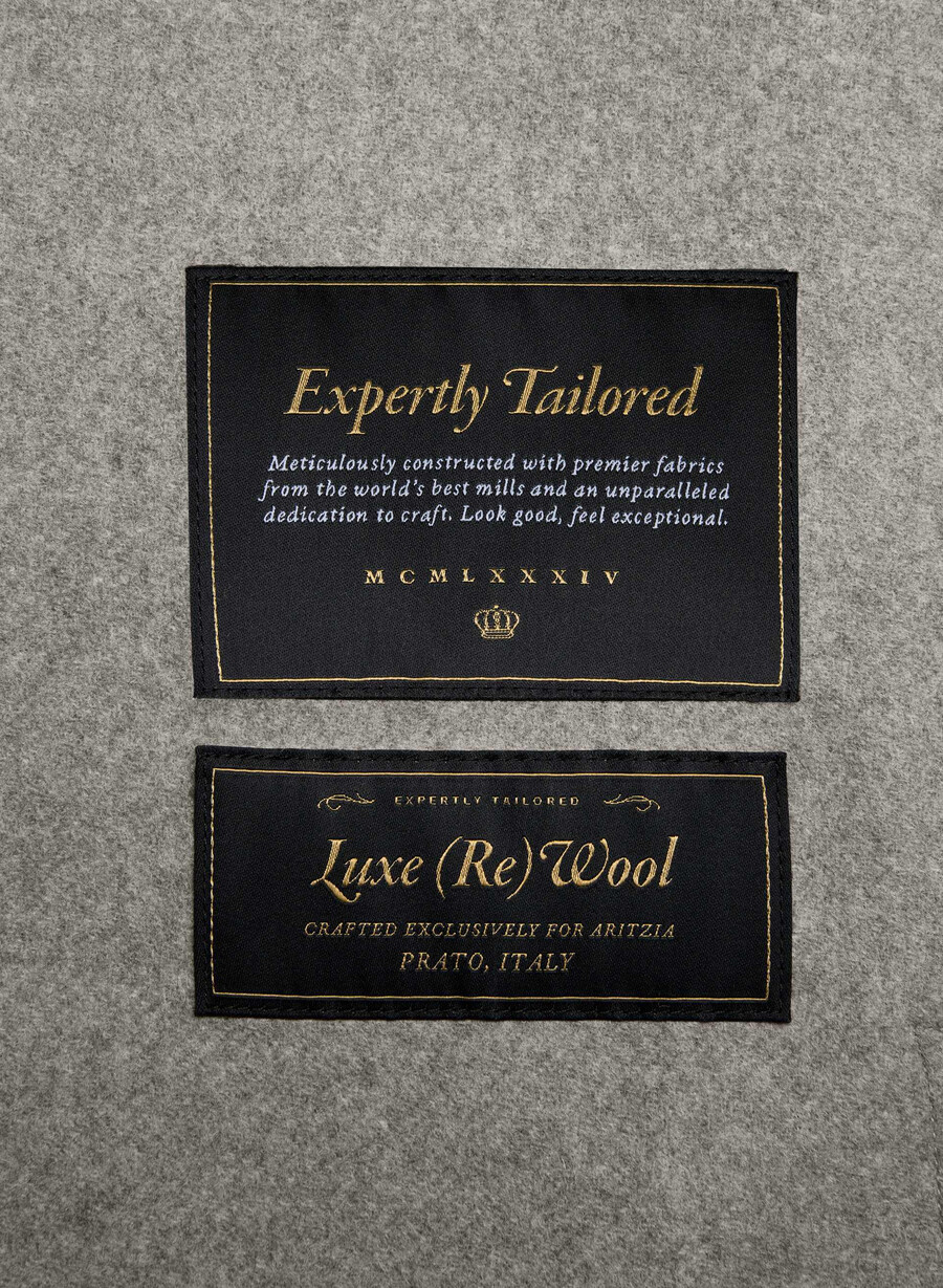 palton portfolio double face - luxe wool cashmere heather dark taupe
