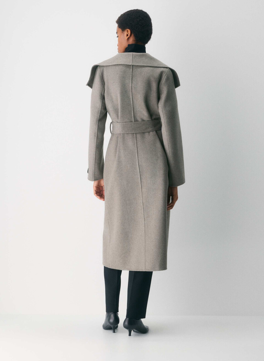palton portfolio double face - luxe wool cashmere heather dark taupe