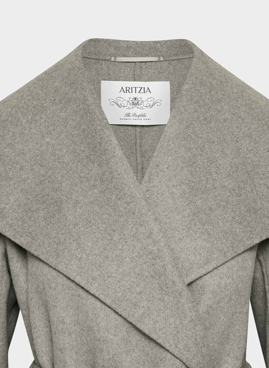 palton portfolio double face - luxe wool cashmere heather dark taupe