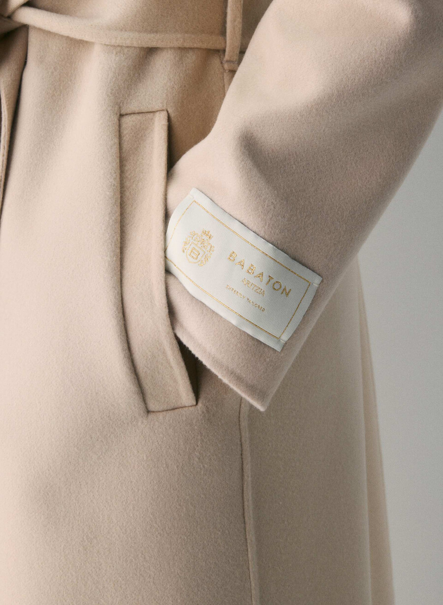 palton portfolio double face - luxe wool cashmere heather chrome