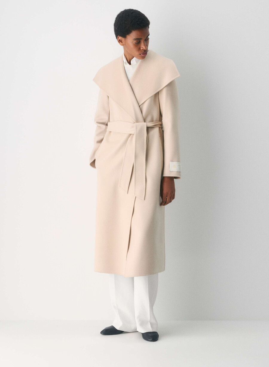 palton portfolio double face - luxe wool cashmere heather chrome