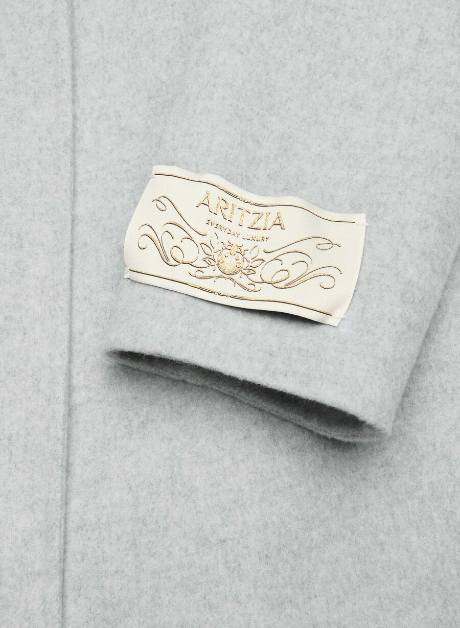 palton portfolio double face - luxe wool cashmere heather chrome