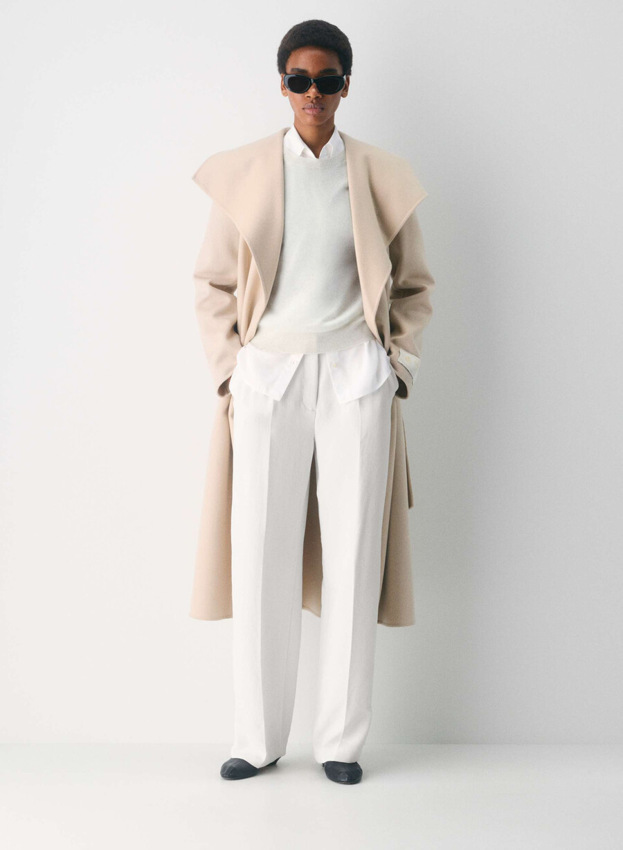palton portfolio double face - luxe wool cashmere heather chrome