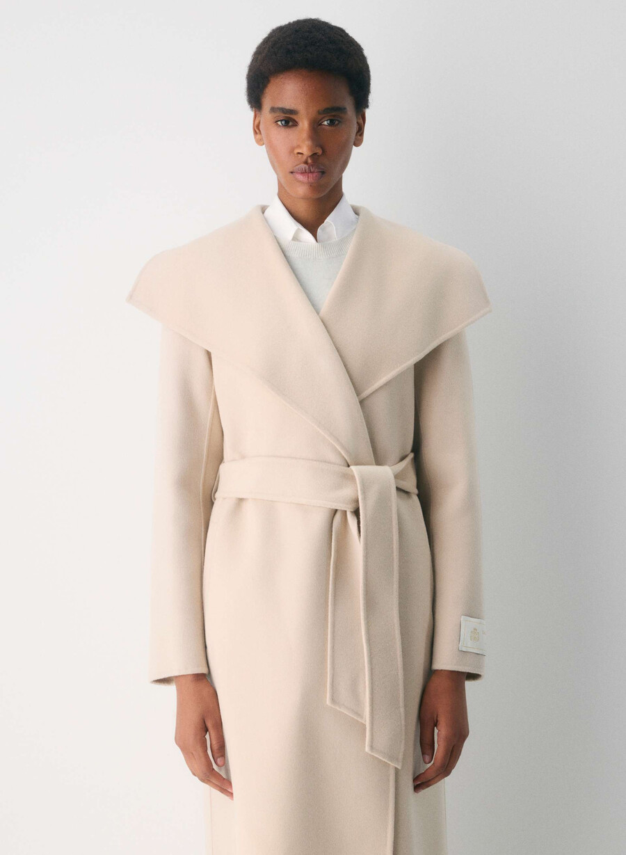 palton portfolio double face - luxe wool cashmere heather chrome