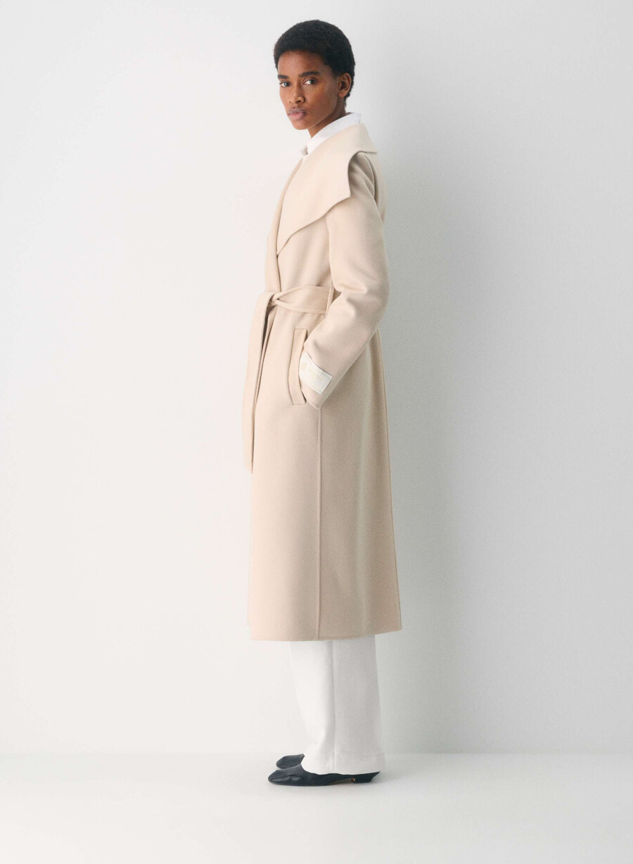 palton portfolio double face - luxe wool cashmere heather chrome