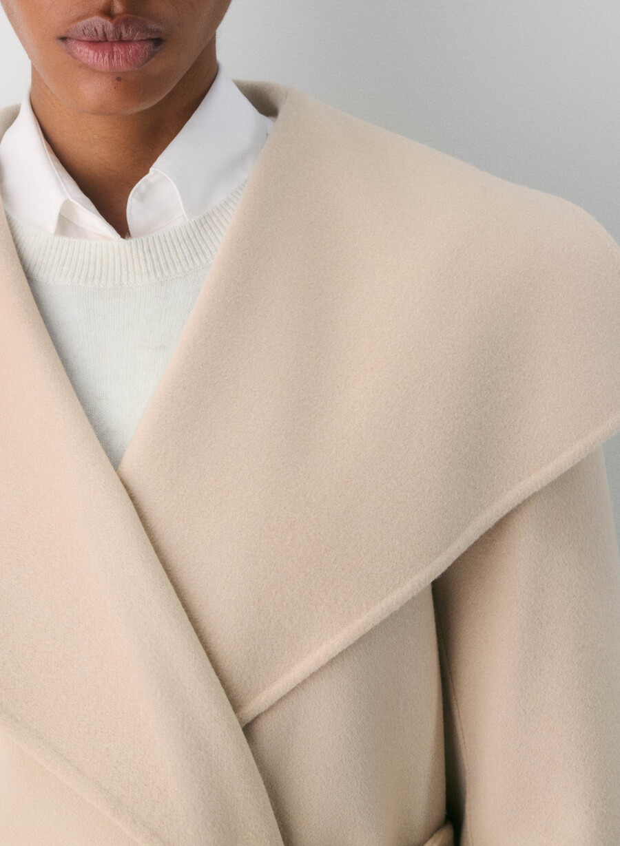 palton portfolio double face - luxe wool cashmere heather chrome