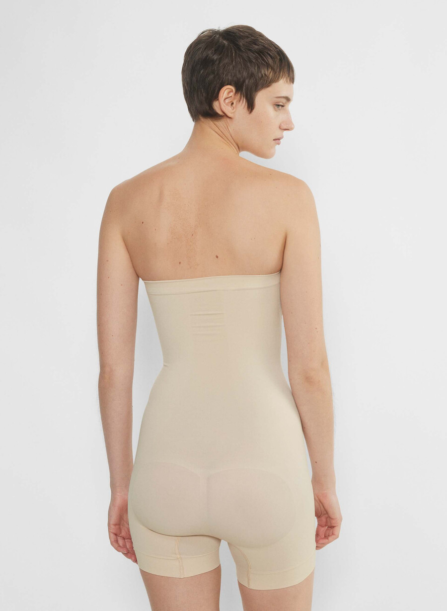 salopetă fără bretele shapeenhance nisipiu
