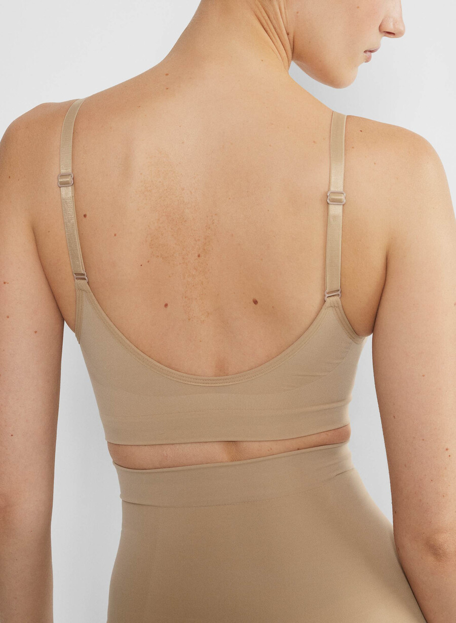 sutien shapeenhance scoop cu imprimeu de dantelă soft brown