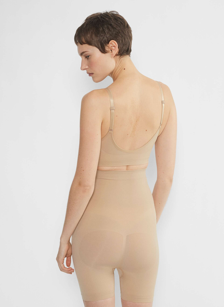 sutien shapeenhance scoop cu imprimeu de dantelă soft brown