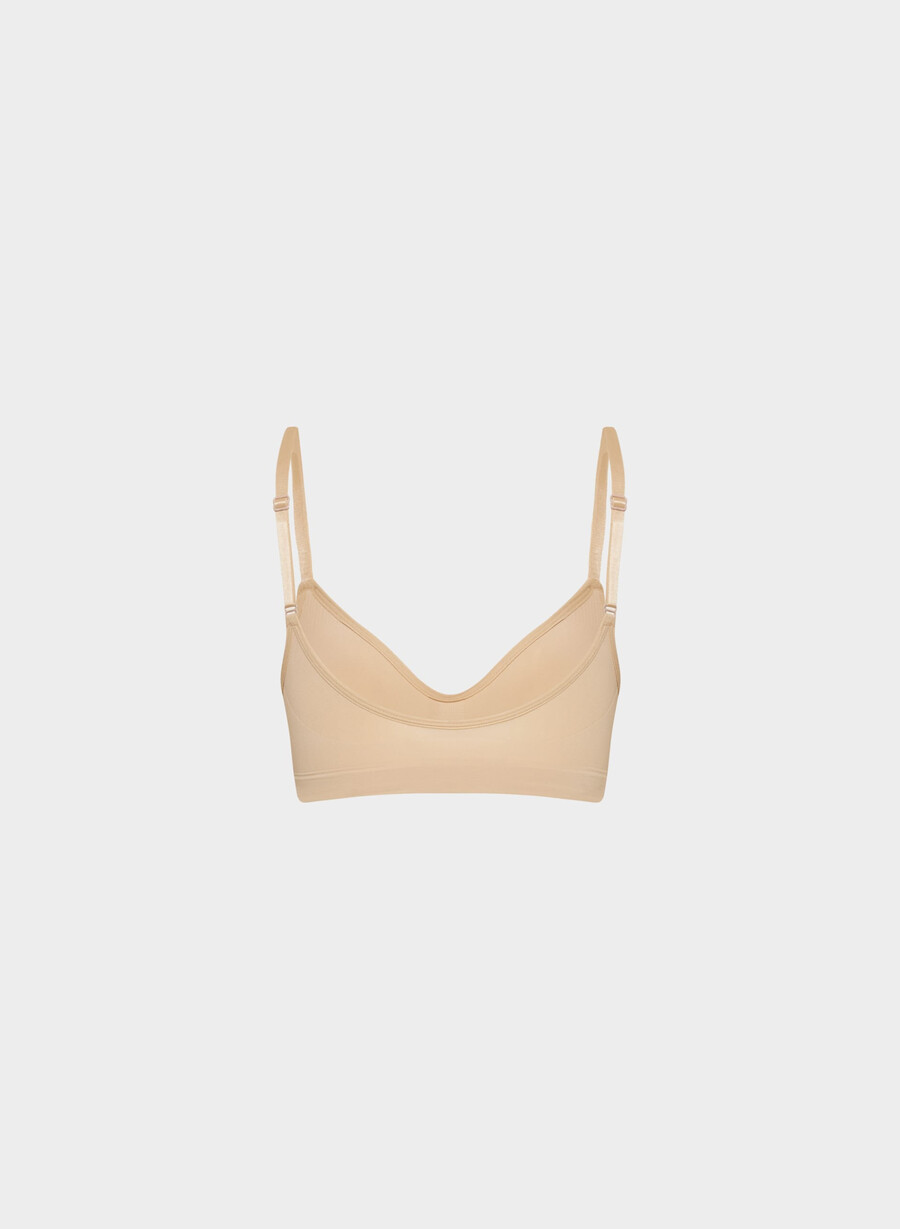 sutien shapeenhance scoop cu imprimeu de dantelă soft brown