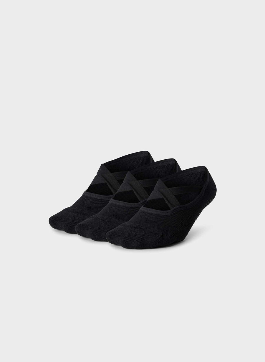Șosete pilates stability pachet de 3 negrunegru