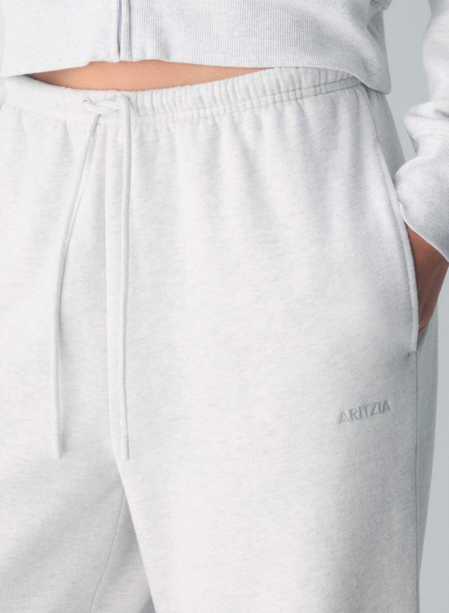 pantaloni de trening confortabili din fleece mega flutter alb-negru