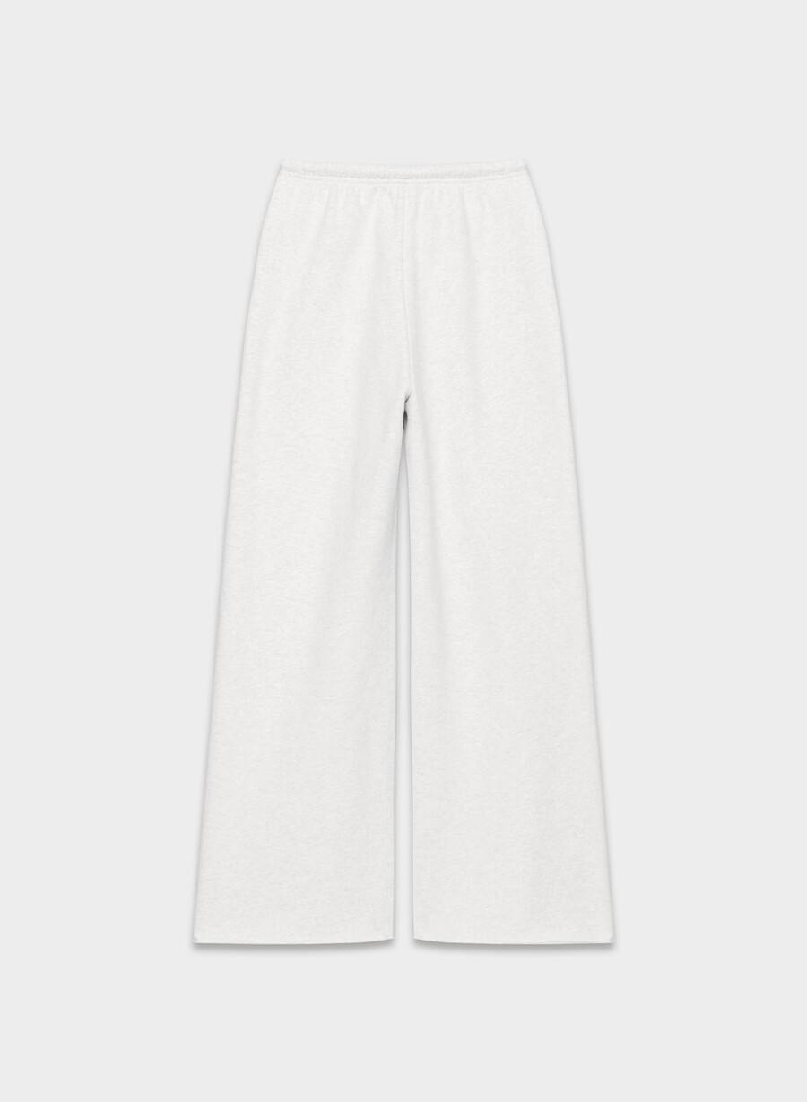 pantaloni de trening confortabili din fleece mega flutter alb-negru