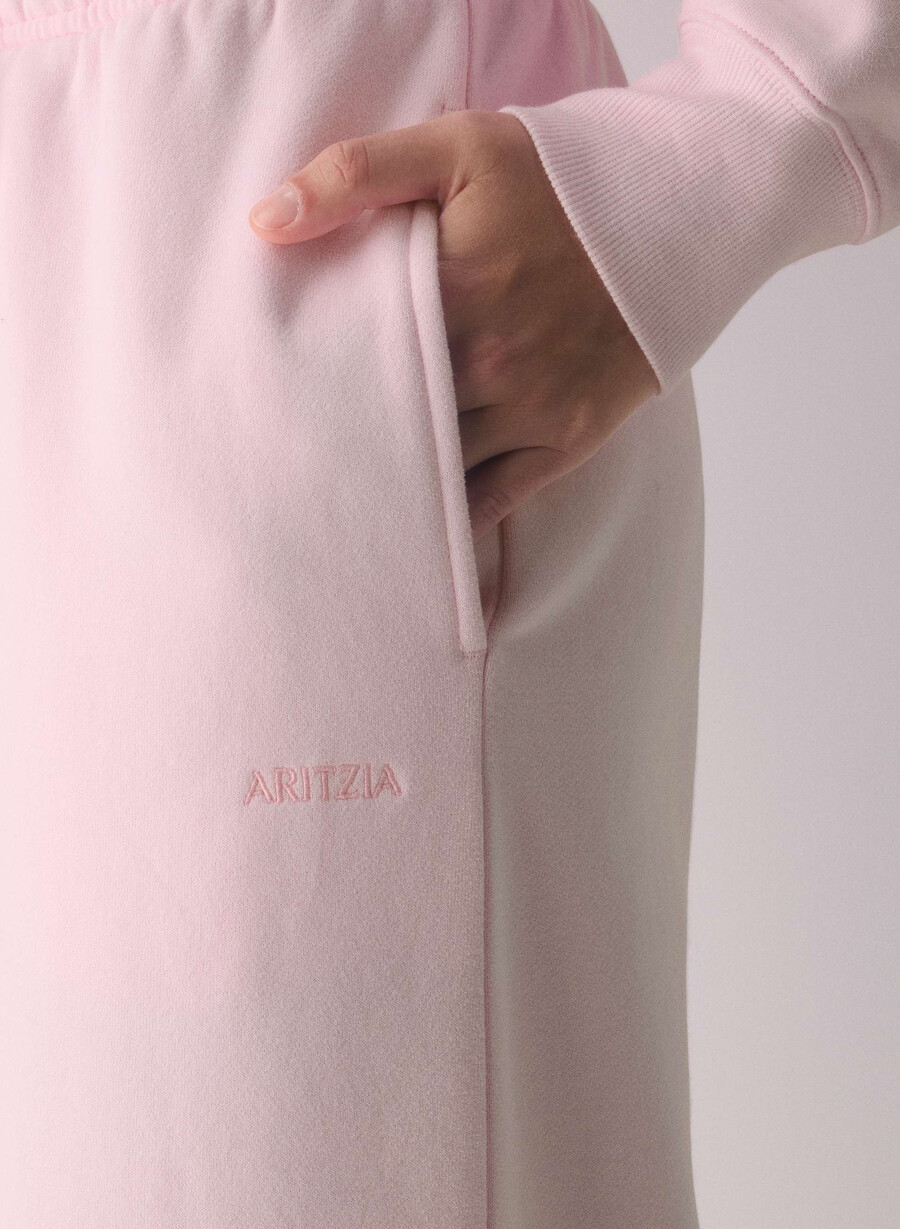 pantaloni de trening confortabili din fleece mega flutter villa pink
