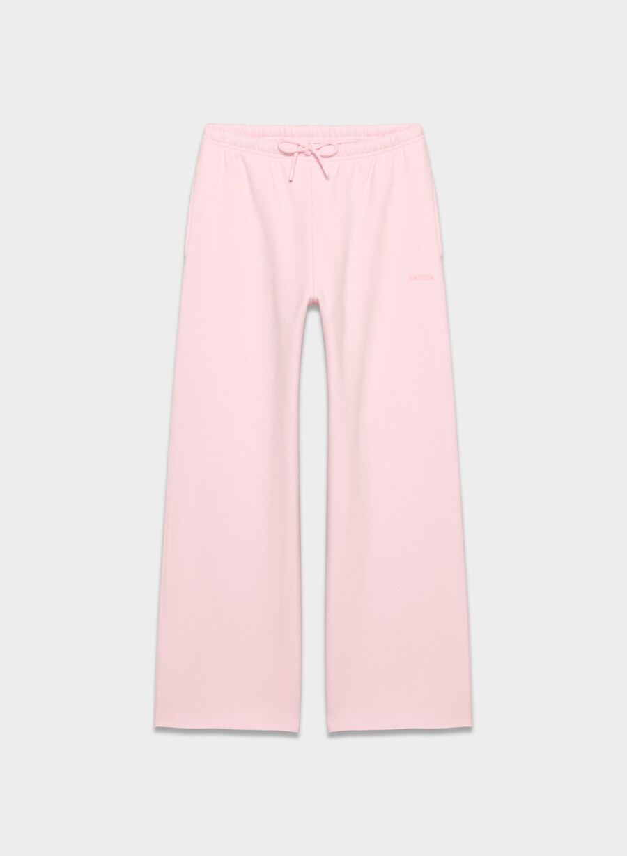 pantaloni de trening confortabili din fleece mega flutter villa pink