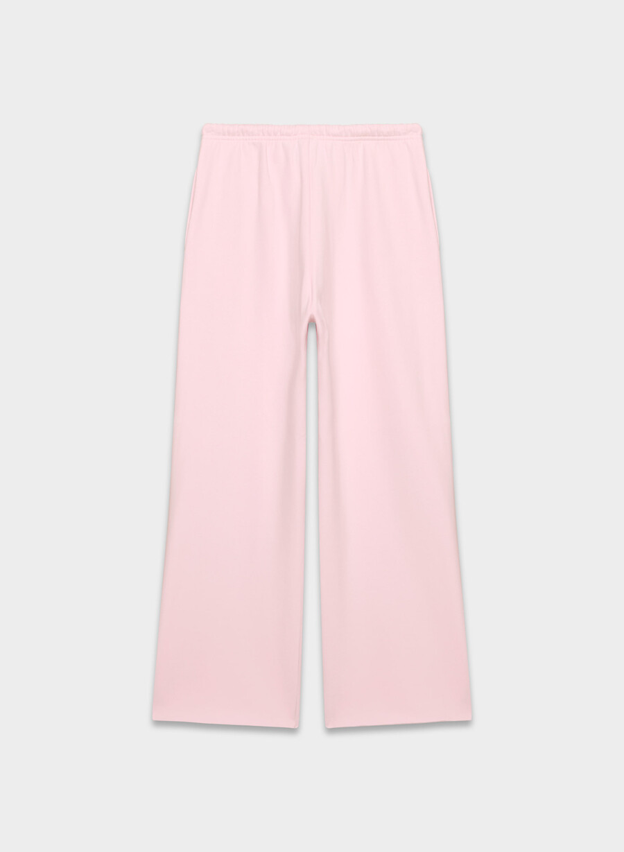 pantaloni de trening confortabili din fleece mega flutter villa pink