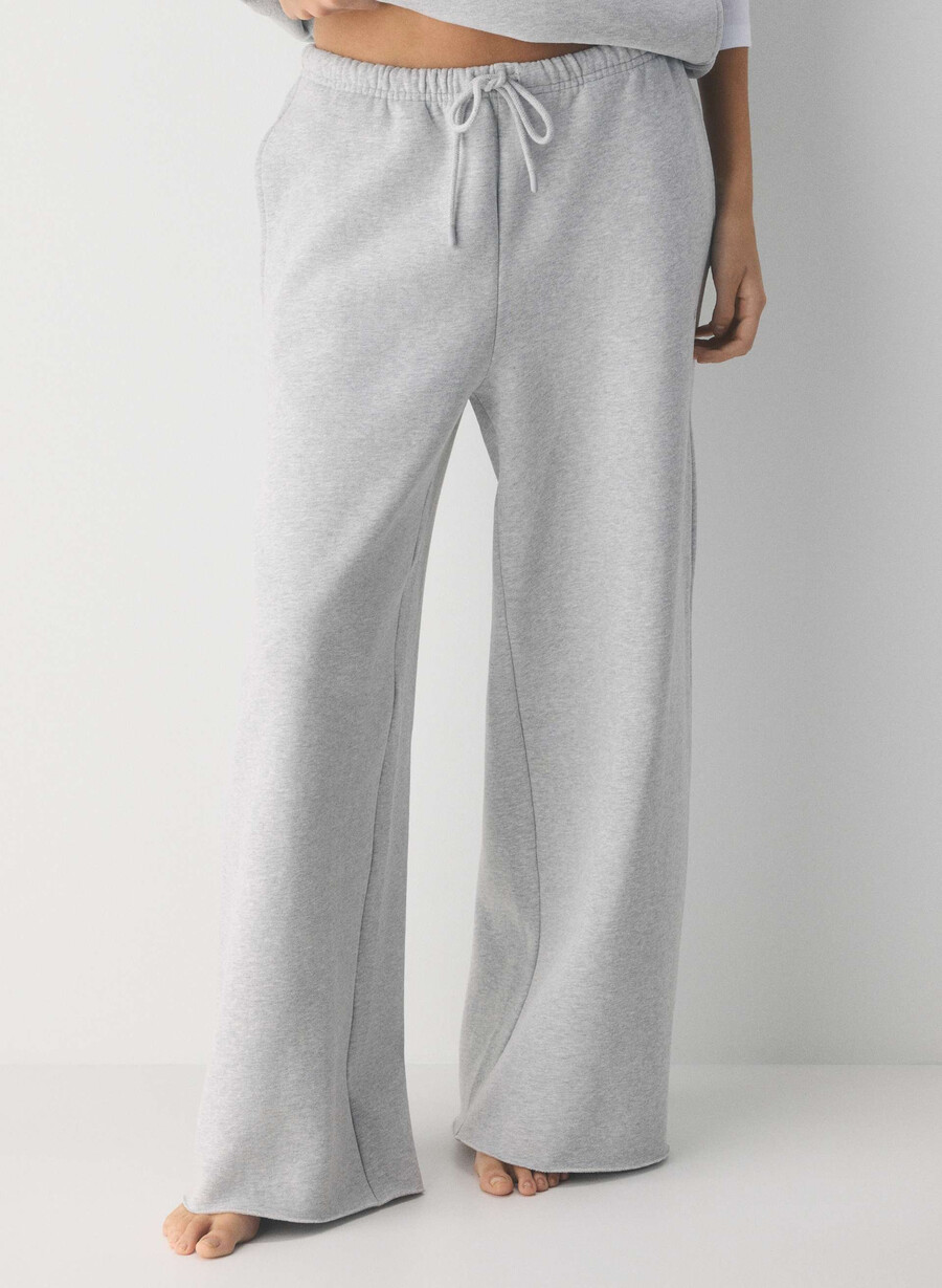 pantaloni de trening cozy sweatfleece mega flutter heather chrome