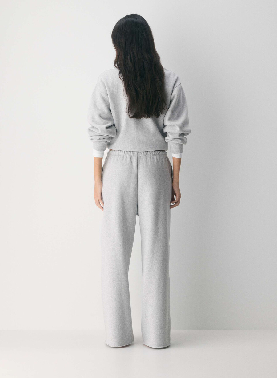 pantaloni de trening cozy sweatfleece mega flutter heather chrome