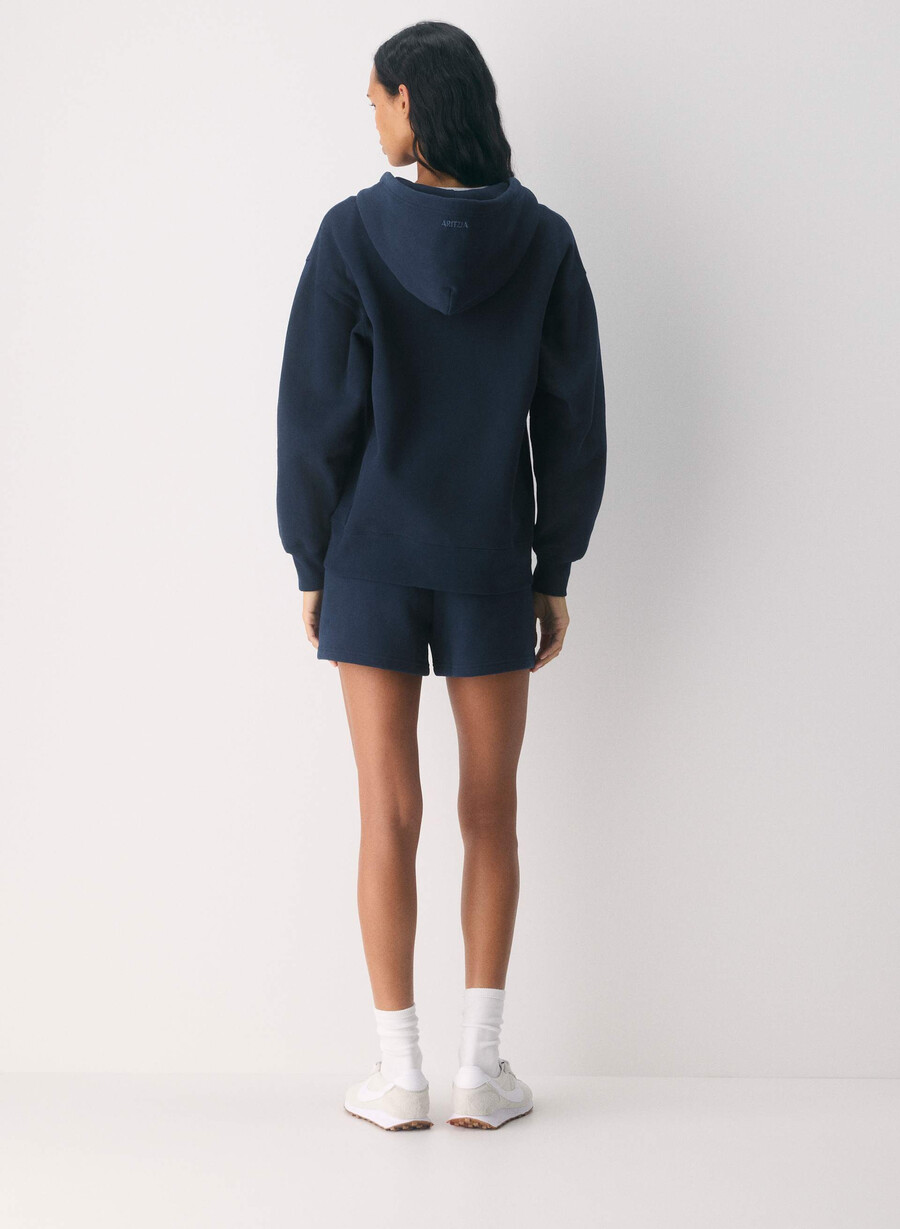 hanorac confortabil cu fermoar tip boyfriend model sweatfleece admiral