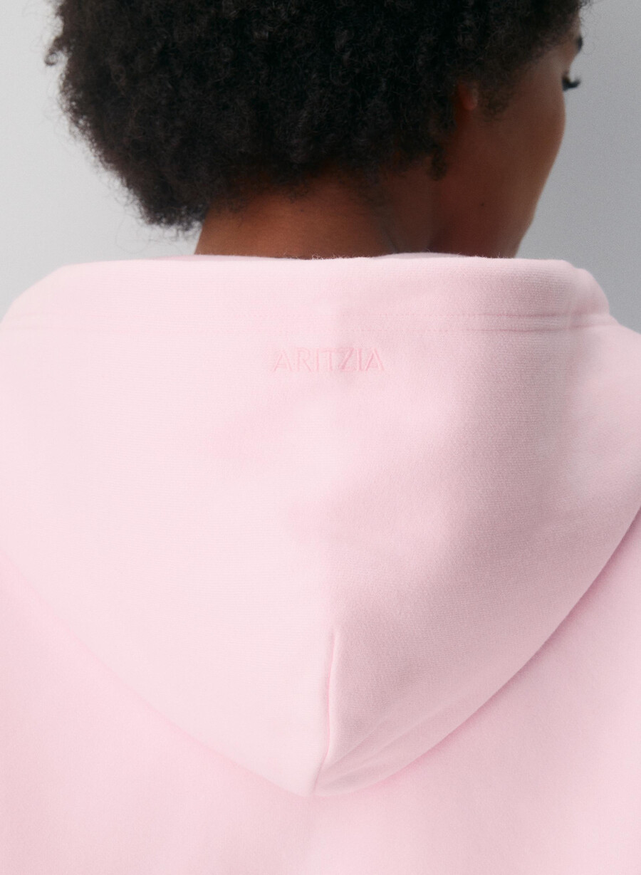 hanorac confortabil cu fermoar din fleece boyfriend villa pink