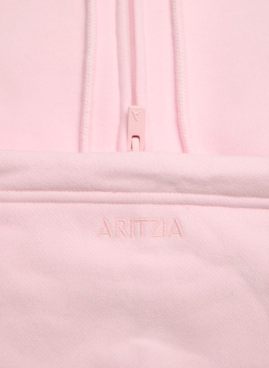 hanorac confortabil cu fermoar din fleece boyfriend villa pink