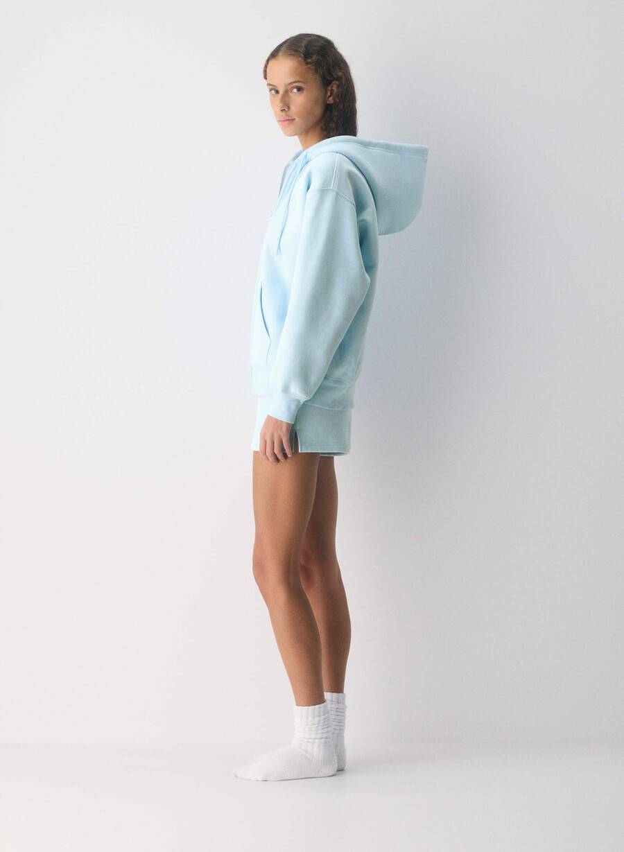 hanorac confortabil din fleece cu fermoar boyfriend villa blue