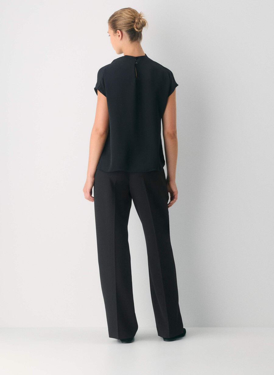pantalonii effortless cu croială curbată - ressential heather black