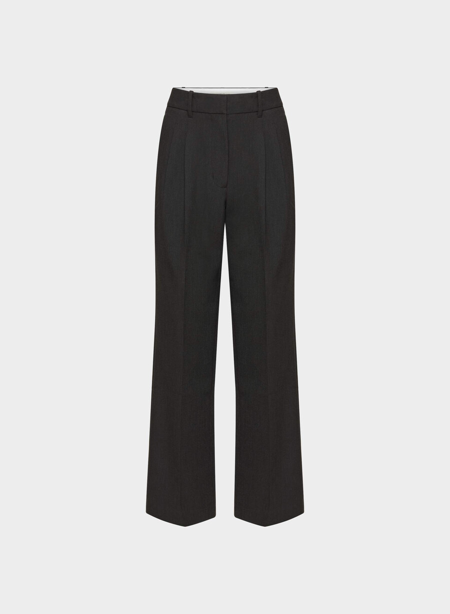 pantalonii effortless cu croială curbată - ressential heather black
