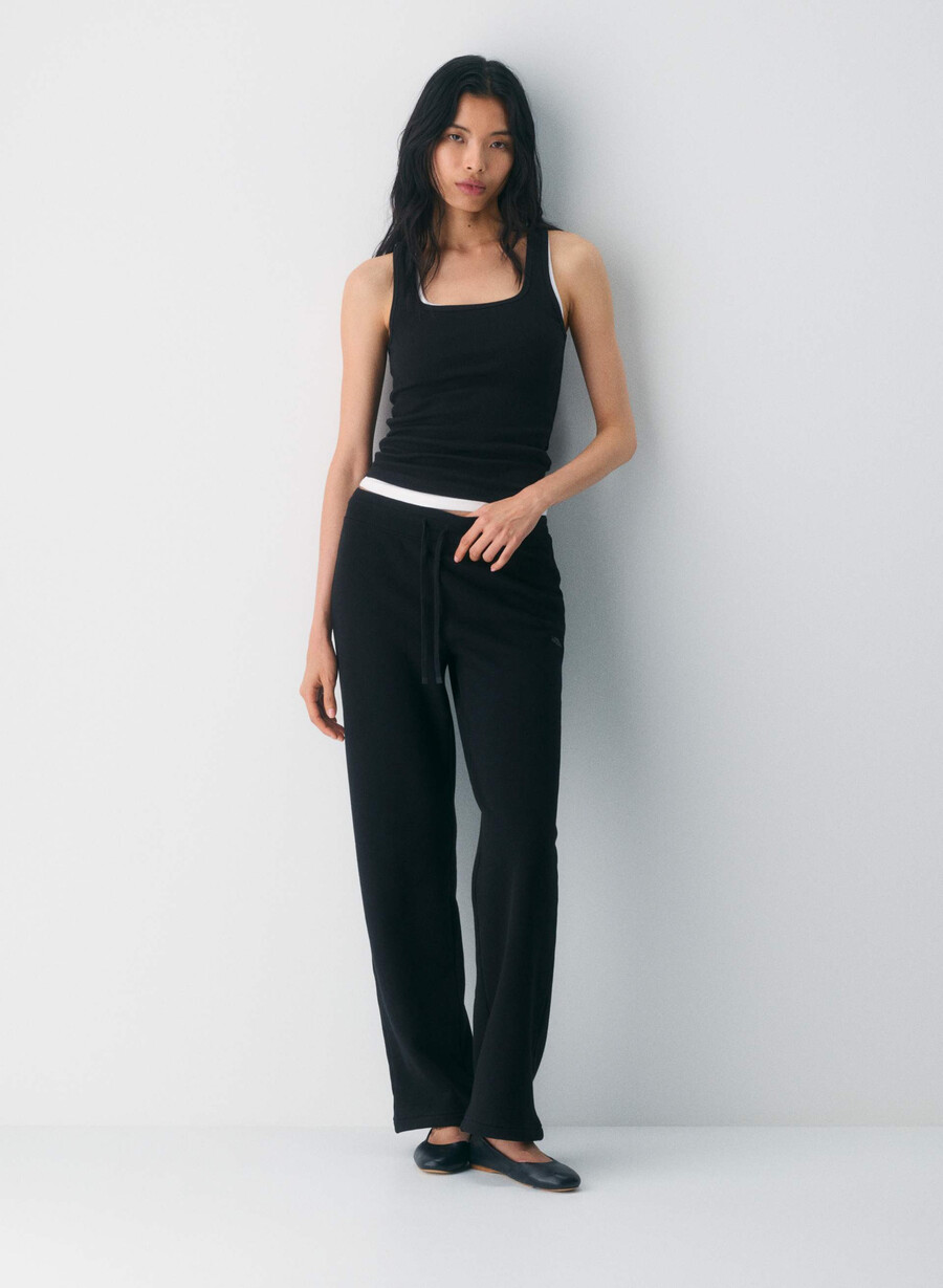 pantaloni de trening cozy sweatfleece perfect banded negri