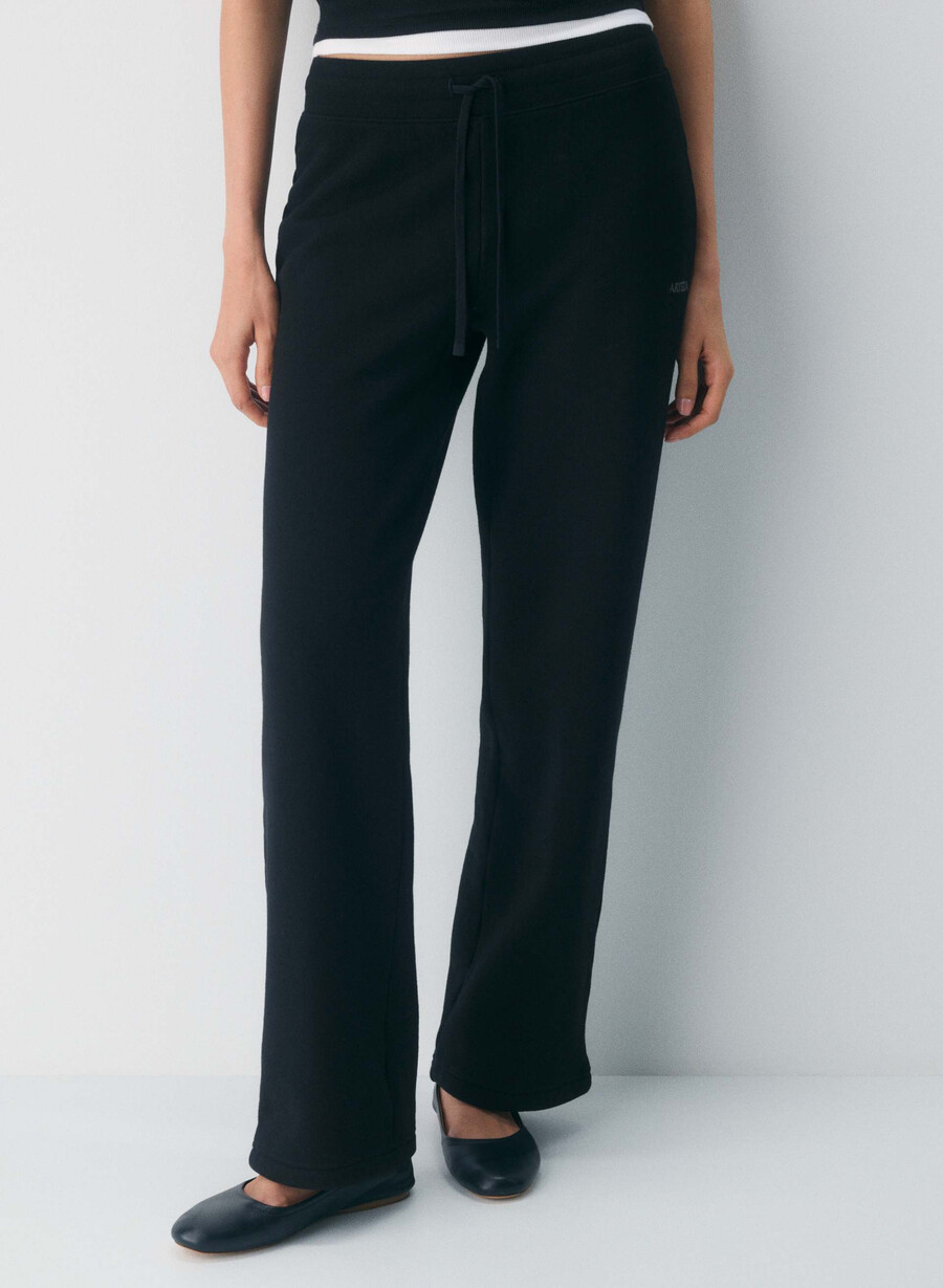 pantaloni de trening cozy sweatfleece perfect banded negri