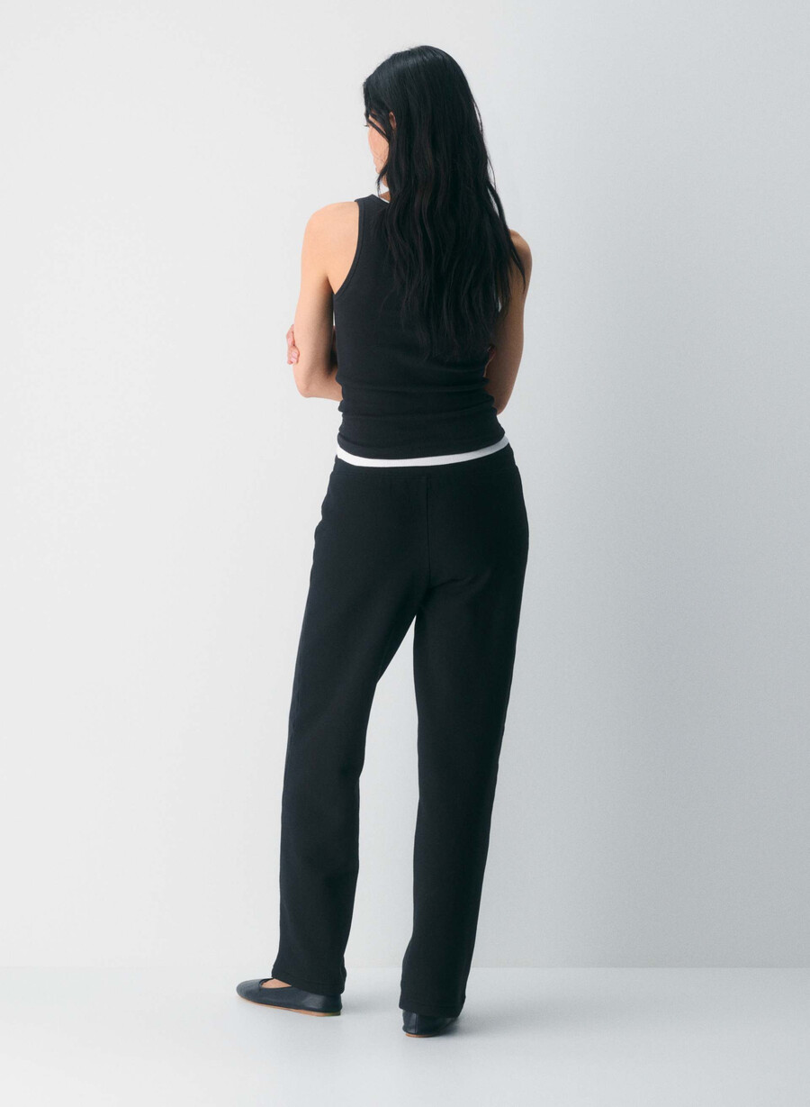 pantaloni de trening cozy sweatfleece perfect banded negri