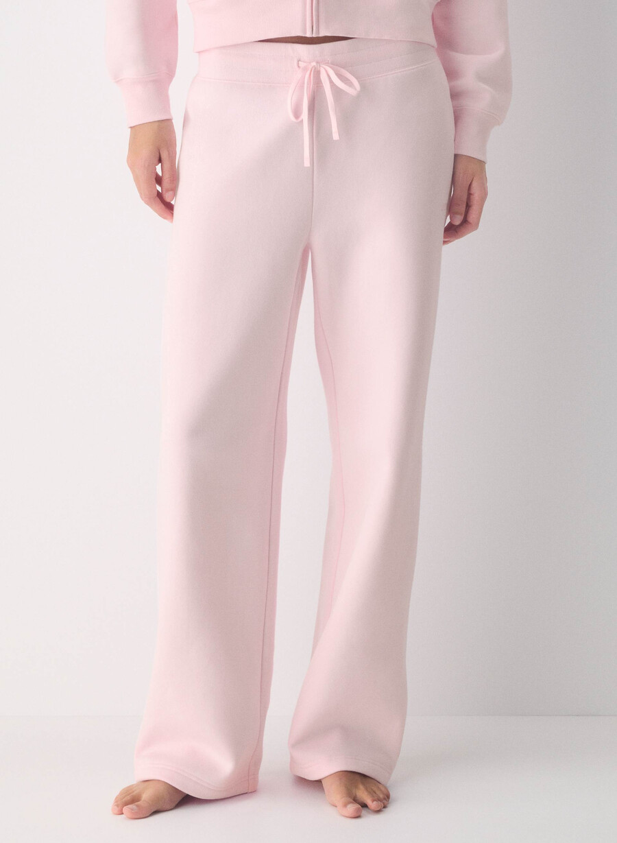 pantaloni de trening confortabili din fleece cu bandă perfectă villa pink