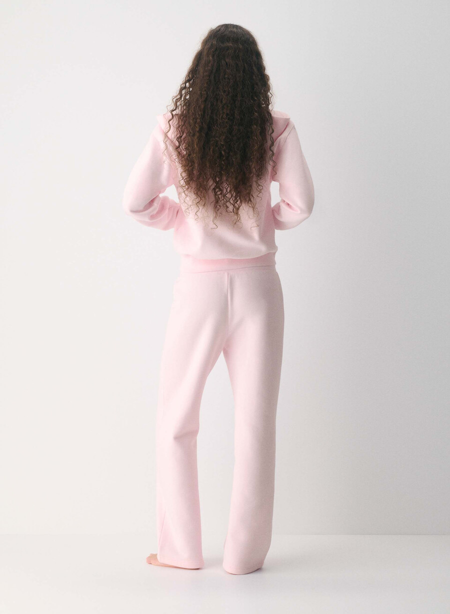 pantaloni de trening confortabili din fleece cu bandă perfectă villa pink