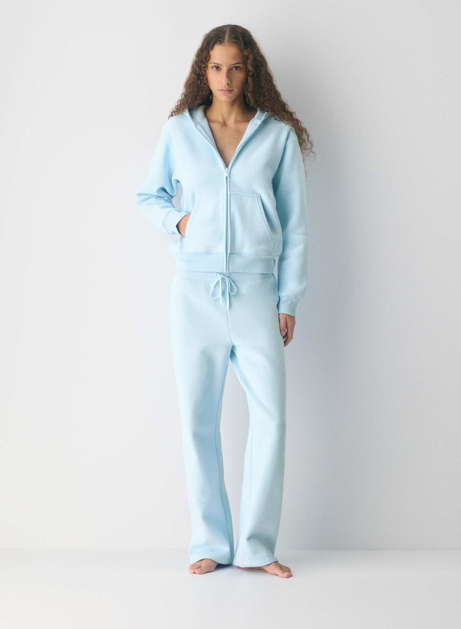 pantaloni de trening confortabili din fleece cu bandă perfectă villa blue
