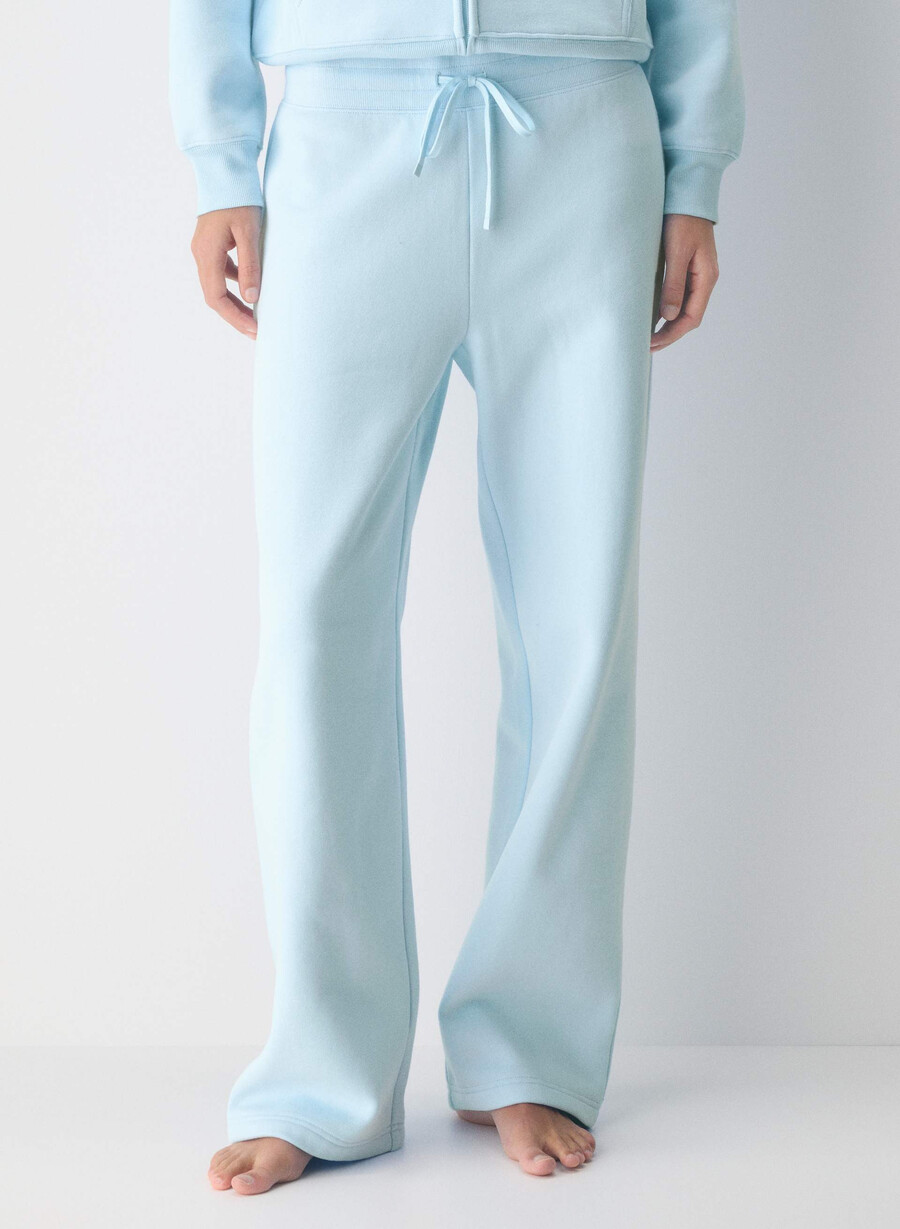 pantaloni de trening confortabili din fleece cu bandă perfectă villa blue