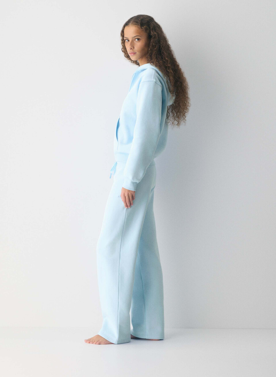 pantaloni de trening confortabili din fleece cu bandă perfectă villa blue