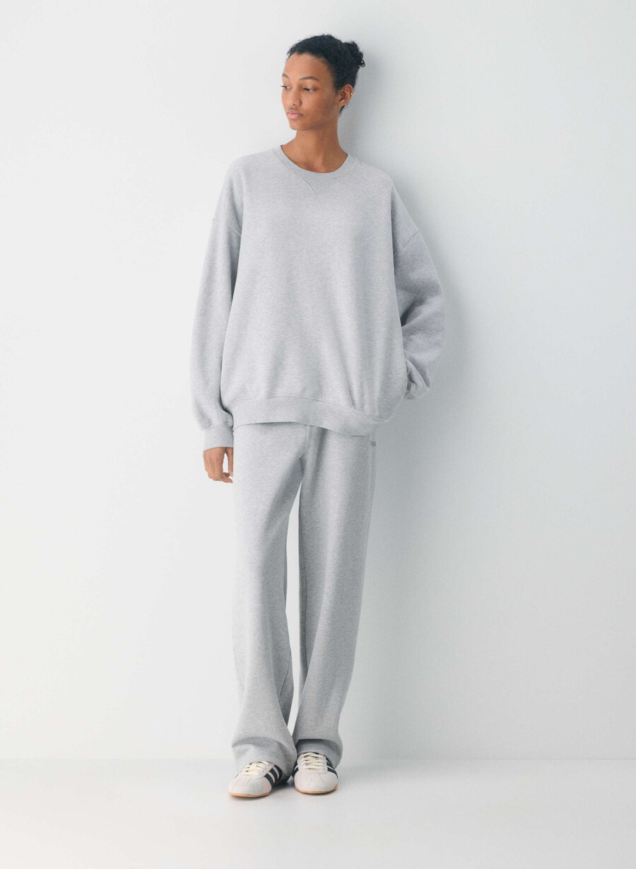 pantaloni de trening cozy sweatfleece perfect banded heather chrome