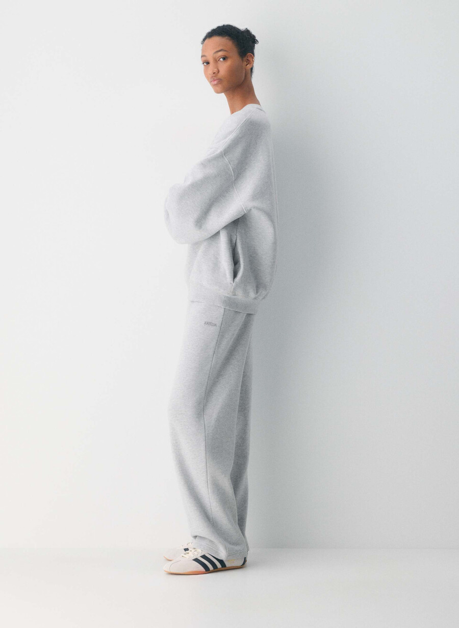 pantaloni de trening cozy sweatfleece perfect banded heather chrome