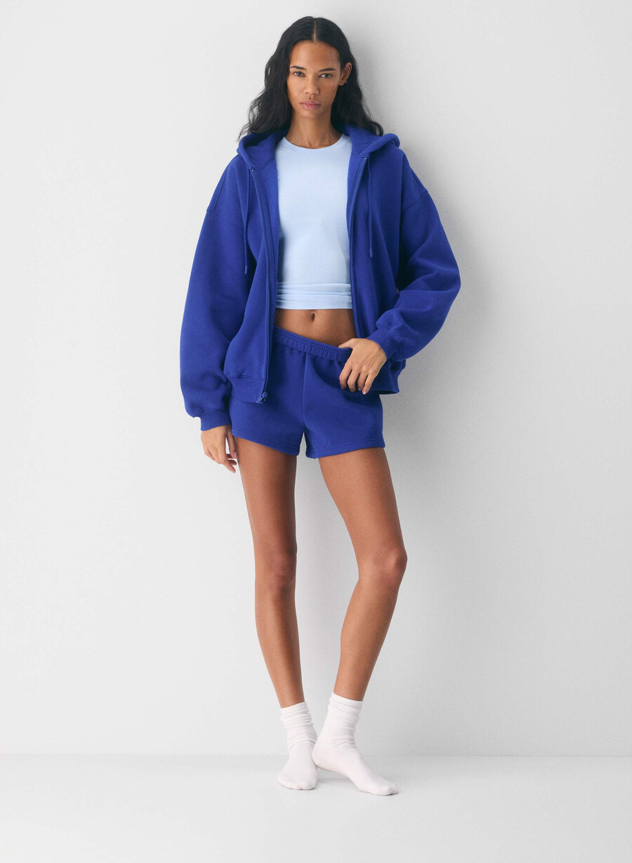 hanorac confortabil cu fermoar mega sweatfleece ablaze blue