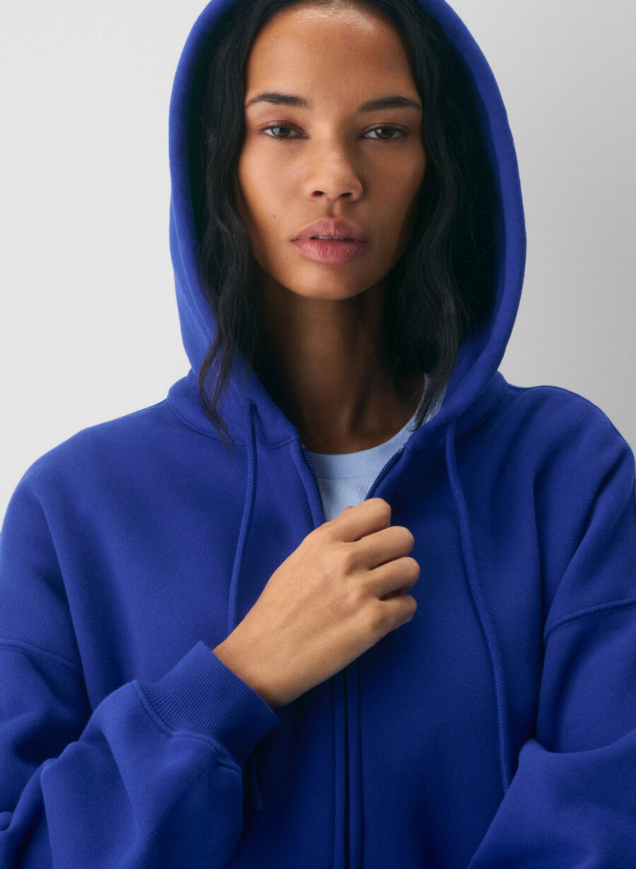 hanorac confortabil cu fermoar mega sweatfleece ablaze blue