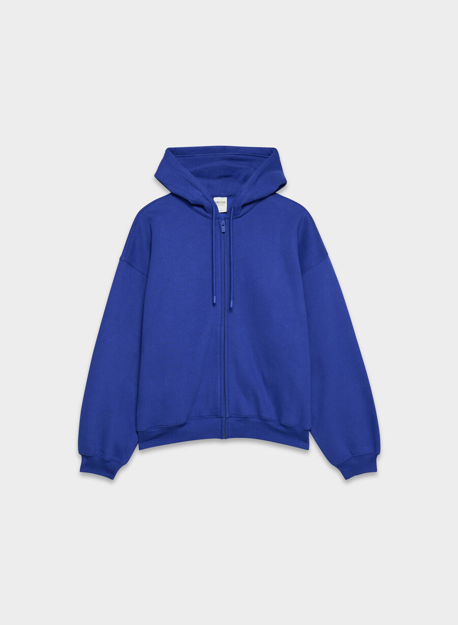 hanorac confortabil cu fermoar mega sweatfleece ablaze blue