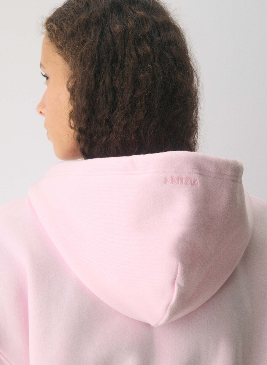 hanorac confortabil cu fermoar mega sweatfleece villa pink
