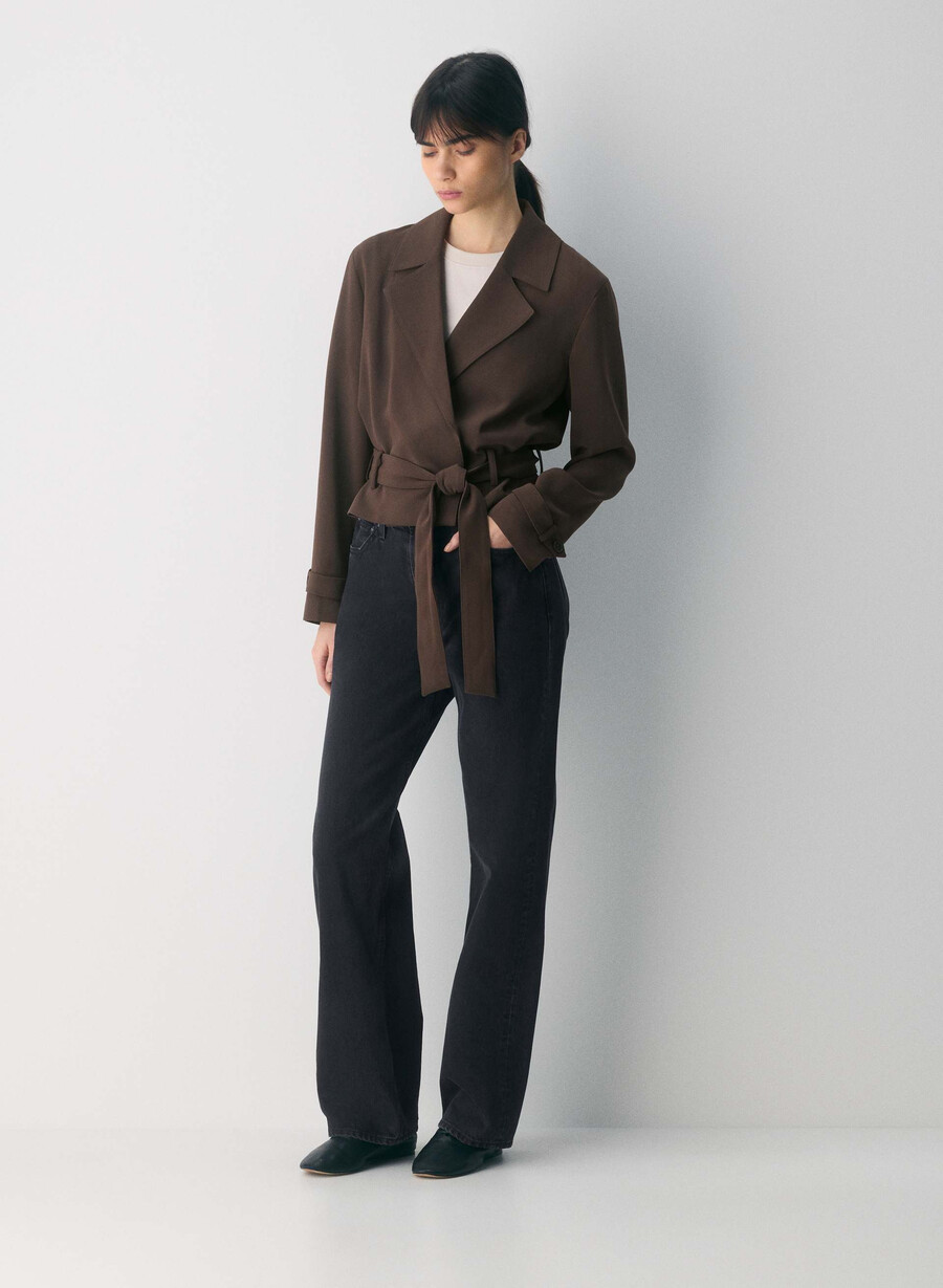 trench postage - sway crepe rich mocha brown