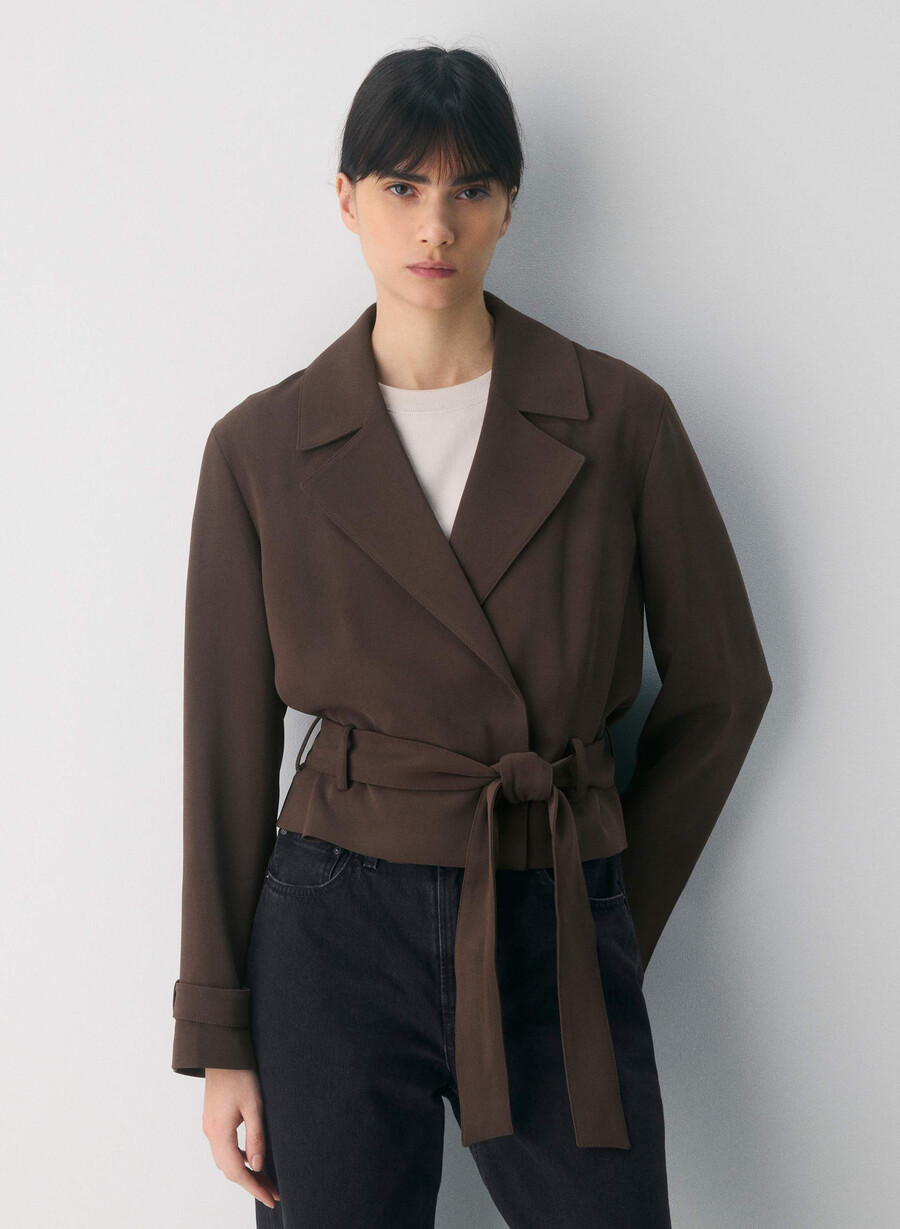 trench postage - sway crepe rich mocha brown