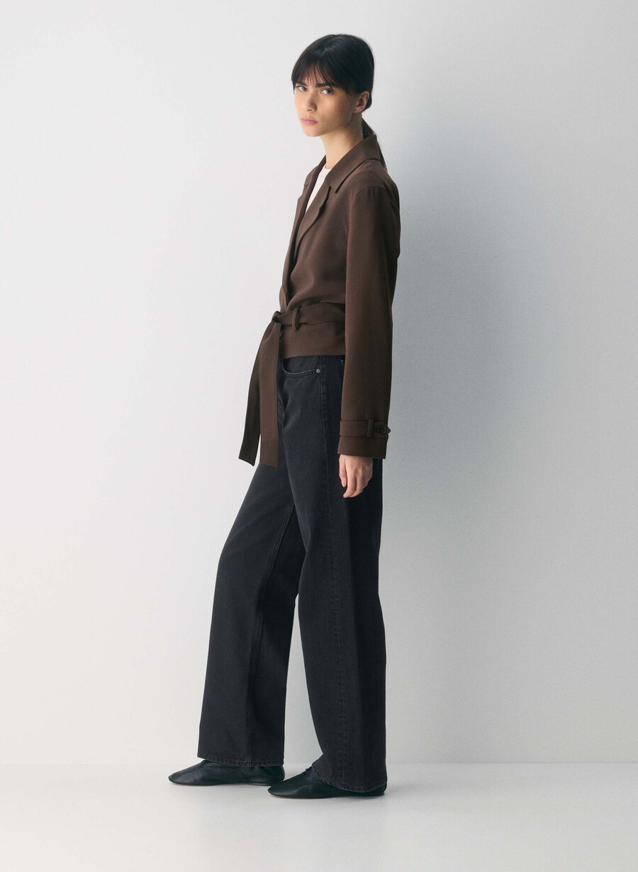 trench postage - sway crepe rich mocha brown