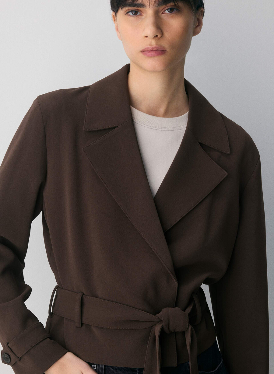 trench postage - sway crepe rich mocha brown