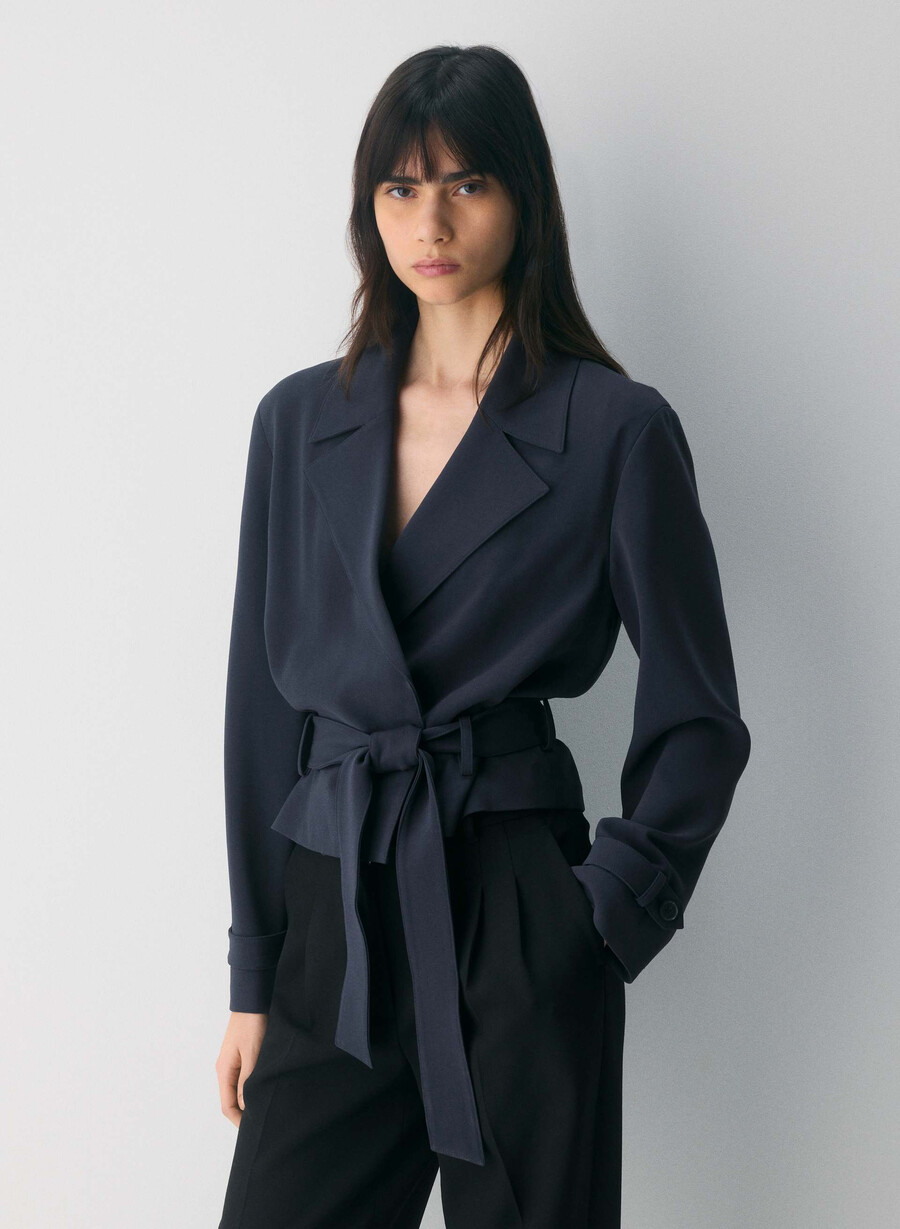 trench postage - sway crepe dark night navy
